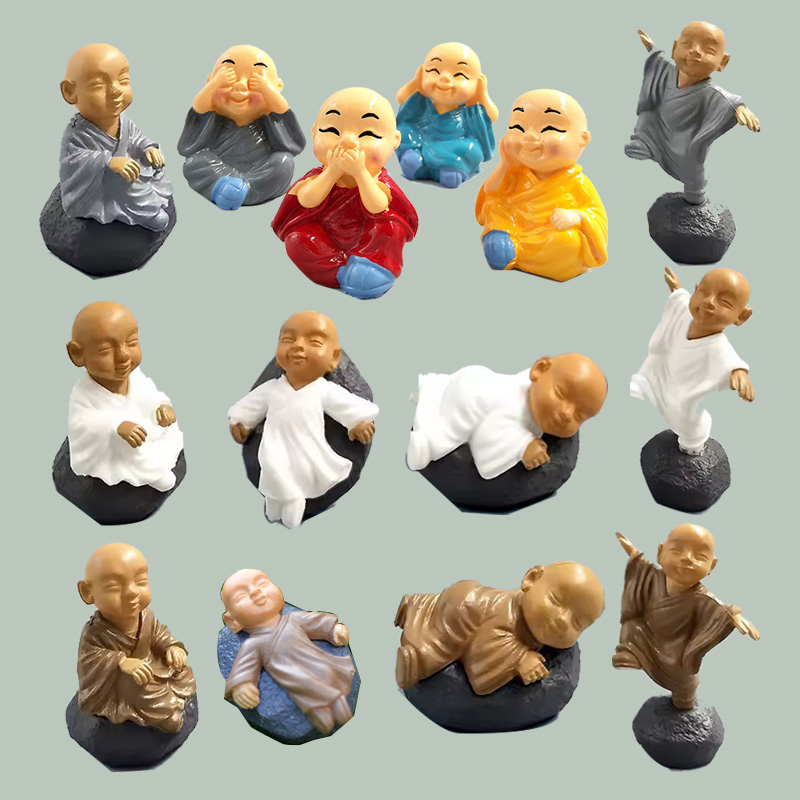Bonsai Garden Japan - Figurines miniatures de moine Kongfu chinois,