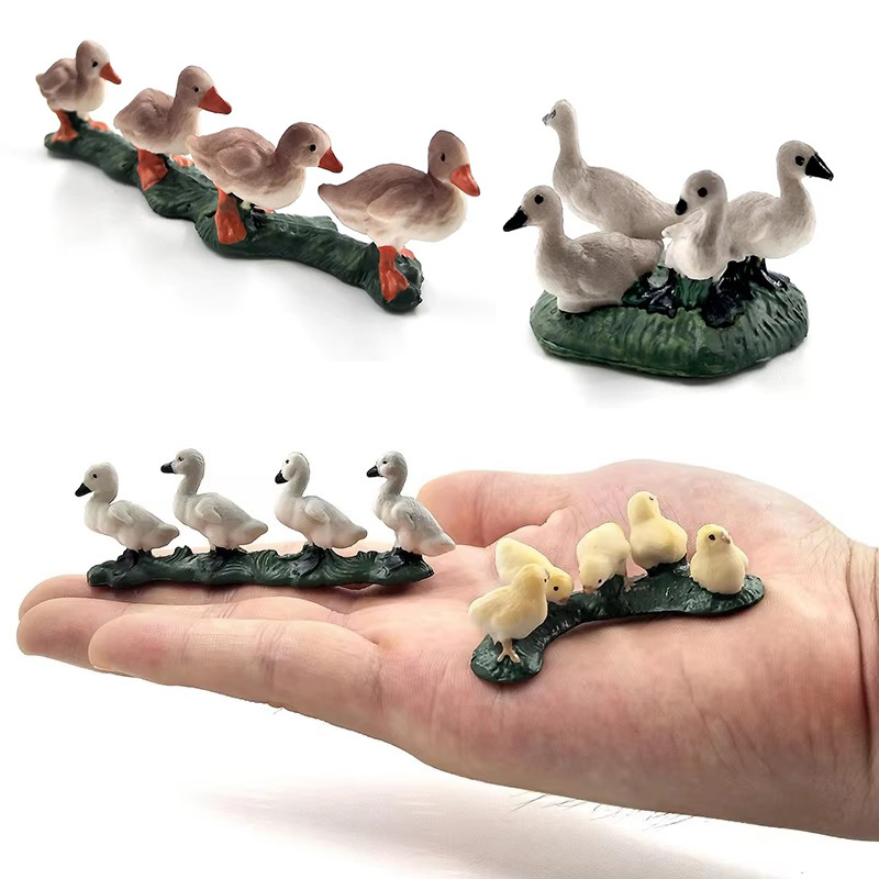 Bonsai Garden Japan - Figurines d'animaux de ferme (poulet, canard,