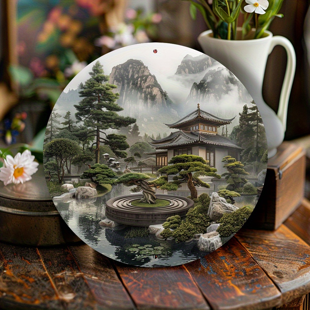 Panneau mural rond en aluminiu - Bonsai Garden Wall avis et prix