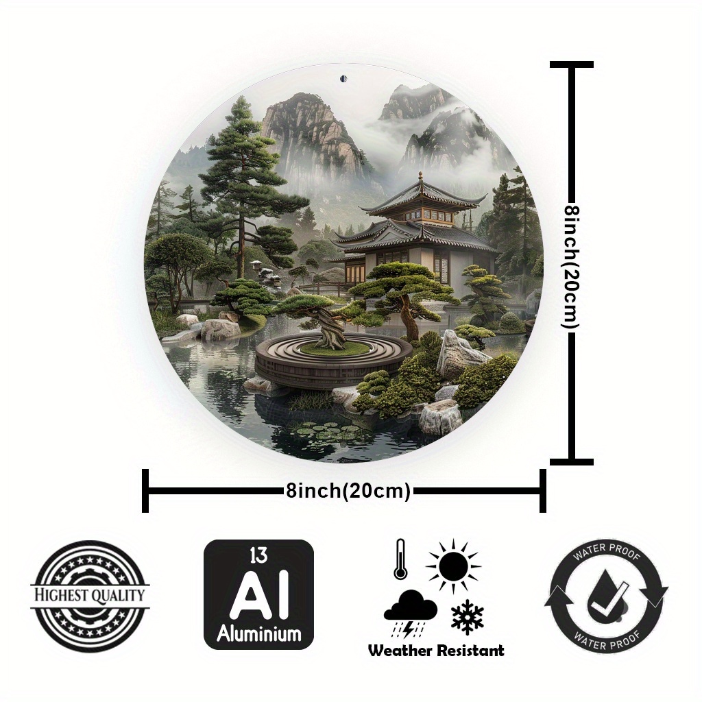 Panneau mural rond en aluminiu - Bonsai Garden Wall avis et prix