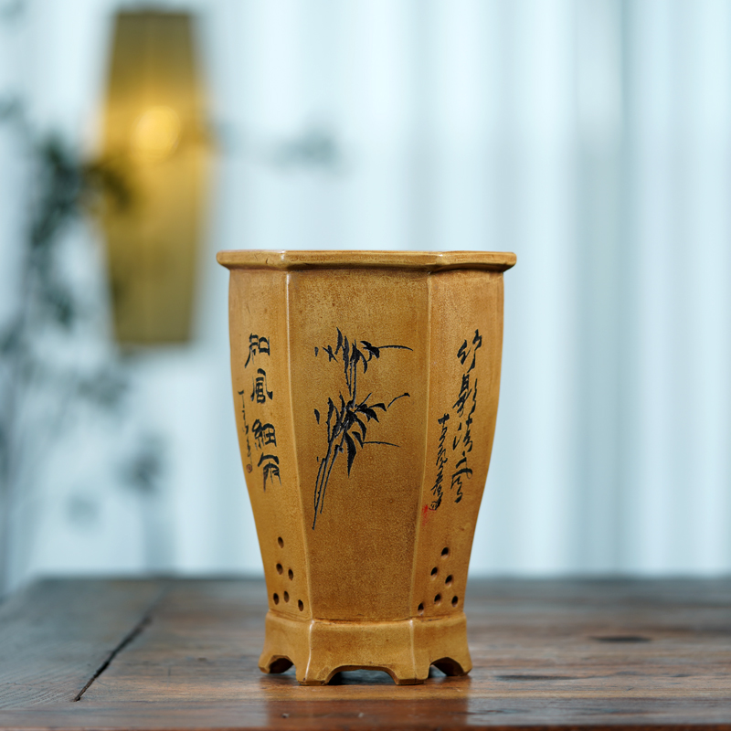 Pot à bonsaï hexagonal en céra - Bonsai Garden China avis et prix